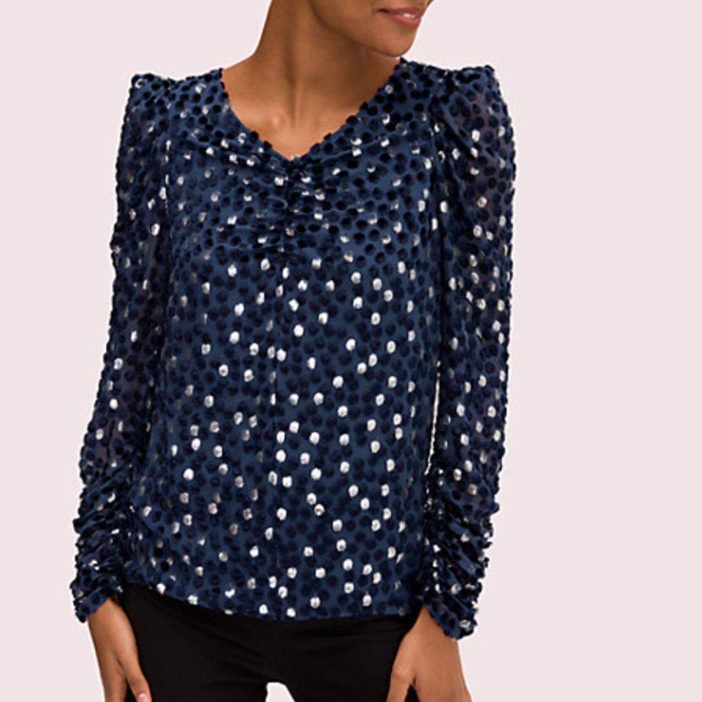 NWT KATE SPADE  Scatter Drop Top- Navy Silver XXS